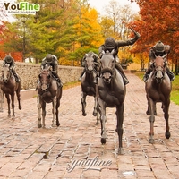 Statue de cheval en bronze réaliste YouFine, taille réelle, sculpture de jardin extérieure