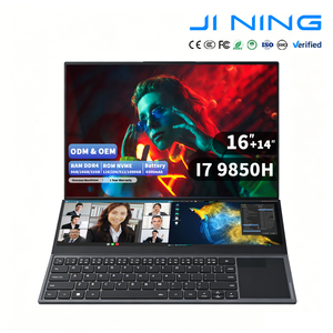 แล็ปท็อปเกมมิ่งจอคู่ 16+14 นิ้ว แบบสัมผัส Core I7 9850h แรม 32GB SSD 1TB คีย์บอร์ดเรืองแสง โน้ตบุ๊กพร้อมส่งสำหรับธุรกิจ Hfbook28 - Product Image 1