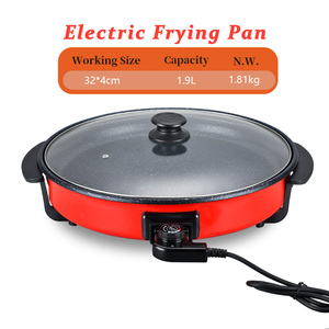 Sartén eléctrica <span class=keywords><strong>roja</strong></span> para hornear Satisfacer diferentes necesidades de cocina Sartenes eléctricas convenientes 1.9L hogar y cocina - Product Image 2