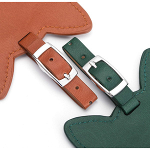 Etiquetas de equipaje de cuero PU, cordones, etiquetas de viaje de dibujos animados, etiquetas de equipaje impermeables, etiquetas con nombre - hechas a medida. - Product Image 3