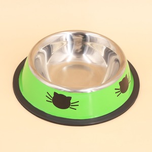 Moderno Tazón de Comida para Mascotas de 32 oz, Multicolor, Impermeable, Antideslizante, de Acero Inoxidable, con Diseño de Cara de Gato de Dibujos Animados, para una Alimentación <span class=keywords><strong>Saludable</strong></span> - Product Image 6