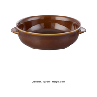Plat à four individuel en porcelaine marron avec poignées 13 × 5 h cm Mps