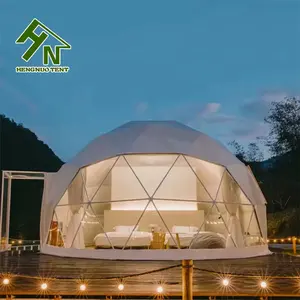 Hoge Kwaliteit Pvc Geodetische Outdoor Waterdichte Camping Koepel Ronde Tent Voor Glamping Hotel Resort Dorp Feest Koffiehuis Tuin