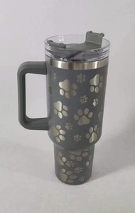 <b>Reusable</b> 40oz Travel Cup Cute <b>Mug</b> Insulated Cold Car Stainless Steel H2.0 Laser Cat Claw Tumbler with Handgrip - Product Image 6