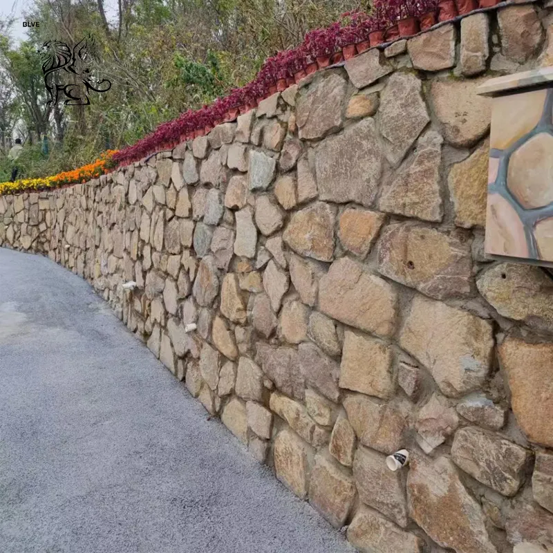 BLVE Wholesale Outdoor Natural Culture Stone Dry Stacking Exterior Wall Cladding Masonry Wall Stone Veneer