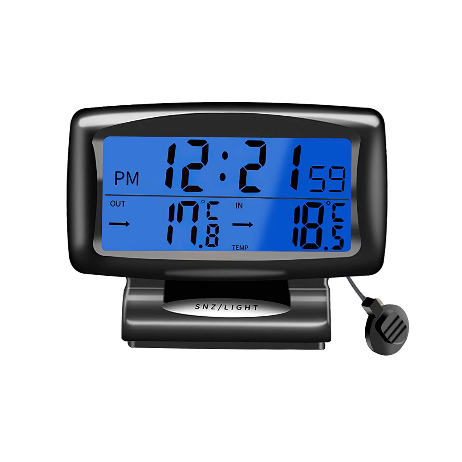 Horloge LED Voiture 12V - Affichage Numérique Digital - Collant Tableau De Bord - Multicolor - Alimentation Large 4.5-30V
