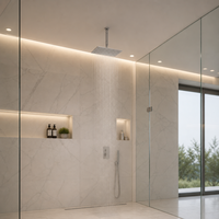 Pommeau de douche carré écologique de 4 pouces en nickel brossé, acier inoxydable 304, réglable à 360°, haute pression, jet supérieur moderne