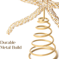 Décorations de noël or verre strass arc arbre Topper vacances arbre haut décoration pour intérieur extérieur maison chambre fête