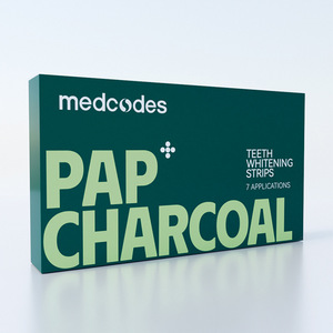 Tiras Blanqueadoras de Dientes con Carbón Vegetal Medcodes Pap, 7 Aplicaciones - Product Image 1
