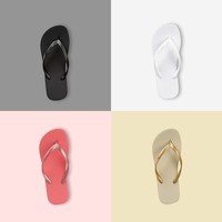 Sandales pliables en cuir pour femme, claquettes d'été, tongs dorées, claquettes unisexes en PVC