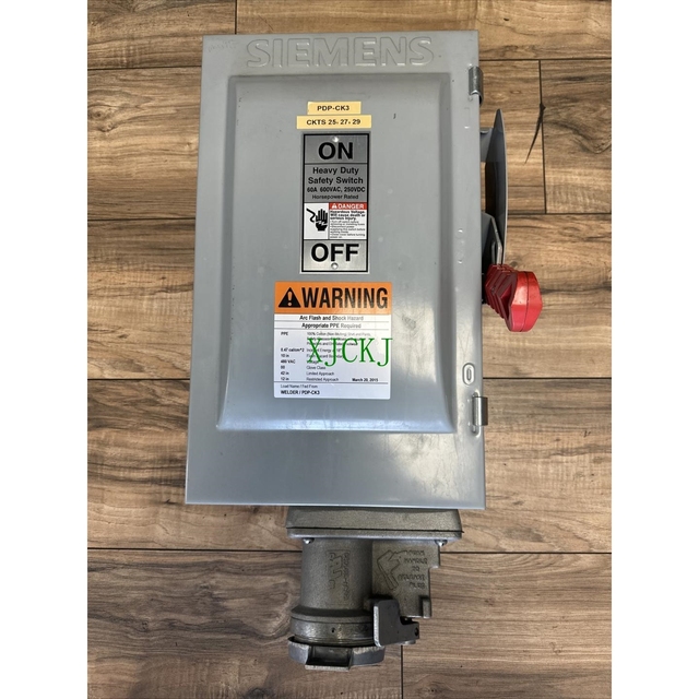 ORIGINAL SUPPLY HNF362JCH TYPE NON-FUSIBLE HEAVY-DUTY SAFETY SWITCH 60A 600VAC 250VDC