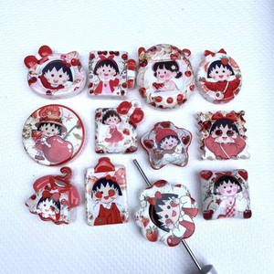 Cadena para Teléfono Móvil con Cuentas y Lentejuelas, Diseño de Niña con Cereza, Impresión a Doble Cara, Serie Temática, Accesorio para Bolsos, Colgante DIY - Product Image 3
