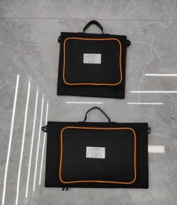 แผงโซลาร์เซลล์พับได้สีดำทั้งหมด 15 วัตต์ พร้อมคอนโทรลเลอร์ในตัว ผ้ากันน้ำสีส้มสำหรับใช้ในบ้าน ขายดี - Product Image 3