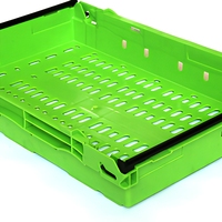 HUIDU Zware-duty gaas plastic kratten voor fruit & groenten, stapelbaar, bulkverpakkingen