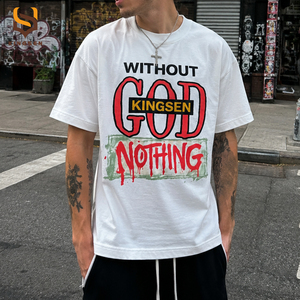 T-shirt personnalisé pour homme à manches courtes, style vintage, délavé, surdimensionné, effet soleil, impression DTG, blanc, streetwear rétro - Product Image 4