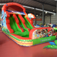 Pvc avec la glissière gonflable de château plein d'entrain de maison de rebond extérieur de piscine pour des adultes et des enfants