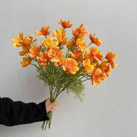 Fleurs artificielles de Cosmos bipinnatus de haute qualité, parfumées, à 5 têtes, pour mariage, remise de diplôme, Noël