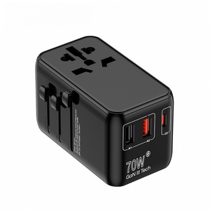 Adaptateur de voyage multi-prises Worldplug 70W GaN Super Rapide compatible QC3.0, <span class=keywords><strong>prise</strong></span> universelle internationale pour <span class=keywords><strong>iPhone</strong></span>, ordinateur portable et autres appareils - Product Image 2