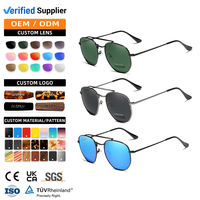 Fabricant OEM/ODM, vente en gros, lunettes de soleil polarisées rectangulaires en alliage avec logo personnalisé, UV400, unisexe, lunettes de conduite, modèle 7748