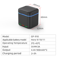 Cargador de Batería Profesional para Mini Cámara, 3 Ranuras, 1750mAh, Negro, para Hero 9 10 11, Tipo C, 2.4A, Carga Rápida, Accesorios en Stock