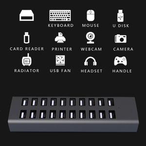 <span class=keywords><strong>20</strong></span> Cổng chuyển đổi USB 2.0 <span class=keywords><strong>HUB</strong></span> với Power Charger điện thoại di động máy tính PC máy tính xách tay <span class=keywords><strong>Hub</strong></span> trên hộp đen - Product Image 3