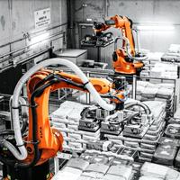 Robot Industri KUKA KR340 R3400-2 6-Axis, Beban Angkut 340kg, Jangkauan 3400mm, Workstation Robot Palletizing untuk Penanganan dan Palletizing