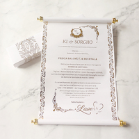 Invitations en rouleau de papier de qualité supérieure, estampage à chaud, feuille d'or, design royal de luxe, cartes d'invitation de mariage en rouleau