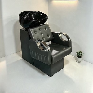 Cama de Lavado de Cabello de Cerámica Moderna y Sencilla, en Oferta, para Salón de Belleza y Barbería, con Funciones Semi-reclinables y de Lavado con Agua - Product Image 5