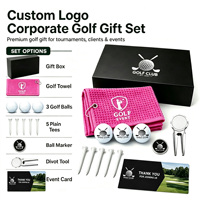 Coffret Cadeau d'Accessoires de Golf Personnalisés Premium : Étiquette, Fourche, Pique, Clip Marqueur, Boîte Rigide Magnétique en Alliage de Zinc Durable