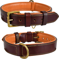 Collar de Perro Personalizado de Cuero Vacuno Clásico de Alta Calidad, Diseño Sólido, Ajustable, Lavable, Lujoso, Duradero y Personalizable
