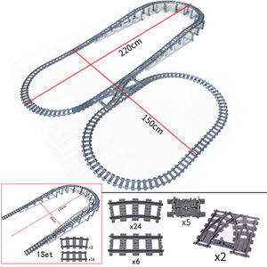 Blocchi da Costruzione per Assemblare Piccole Particelle, <span class=keywords><strong>Treno</strong></span> Urbano, Binari Fai-da-Te, Binario Dritto per Tende, Binario Incrociato a Due Vie, Giocattolo Modellabile - Product Image 6