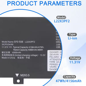 L22X3PF2 Laptop pil değiştirme için Lenovo V14 V15 G4 AMN, IdeaPad ince 3 14IAH8 14IAN8 14amseries serisi L22B3PF2 11.31V 47Wh - Product Image 2
