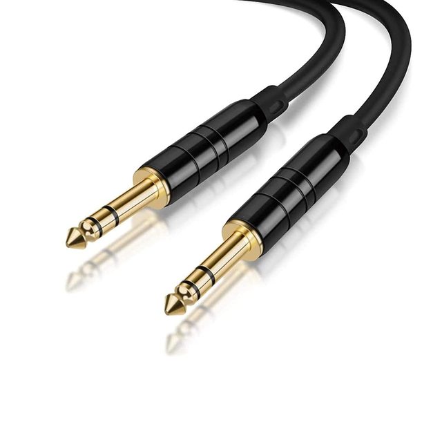 CableCreation 1/4 Inch Gold Plated Stereo Extension Cable 6FT 6.35mm to 6.35mm TRS Braid Shielding Guitar Patch Cords