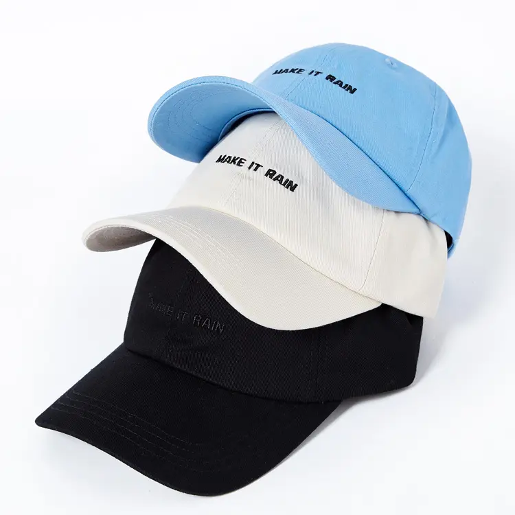 100% Cotton 6 Panel Unstructured Dad Hat Embroidery Logo Custom Baseball Caps