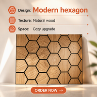 Panneau mural décoratif insonorisant en MDF hexagonal moderne, prêt à l'emploi, finition brillante, résistant à l'usure, pour salon