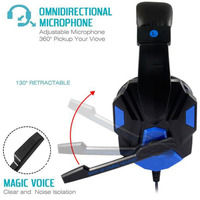 Casque de jeu filaire 3,5 mm pour PC, casque stéréo avec basses pour joueurs, écouteurs pour téléphone et ordinateur portable avec microphone pour PS4, Xbox One, Switch