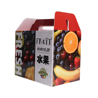 Boîte rigide en carton ondulé écologique personnalisée pour fruits frais - Emballage cadeau pour pommes, oranges et fruits du dragon