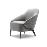 Fauteuil de salon en bois massif au design italien moderne confortable, chaise moderne