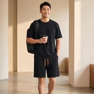 T-shirt en coton Sorona Modal Silk Blend de qualité supérieure 210 g/m², col rond, manches courtes, streetwear luxueux et doux, unisexe - Product Image 1