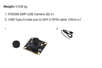 PS5268 2MP M12 Kamera Modülü Tip B, USB 2.0 Bağlantı Noktası, Yüksek Dinamik Aralık, Hareketli Deklanşör, Dahili Çift Mikrofon