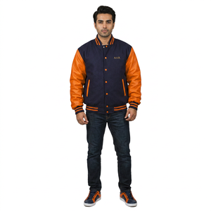 Custom Made High Quality Plus Size <b>Men's</b> <b>Baseball</b> Letterman Varsity Bomber <b>Jacket</b> Stand Collar Breathable Winter Top Waterproof - Product Image 1