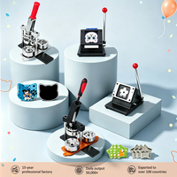 Kit de fabrication de badges manuels personnalisés, presse à boutons tête de chat et étoile, découpeuse, 100 ensembles, support magnétique, cadeau DIY