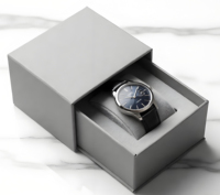 Boîte à montre pour homme de luxe sur mesure, fermeture magnétique rigide avec estampage à chaud en or et intérieur en velours, fabricant
