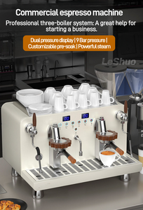 Cafetera Profesional Industrial de Acero Inoxidable de Doble Cabezal, Máquina de Café Espresso Comercial para Cafetería y Restaurante - Product Image 2