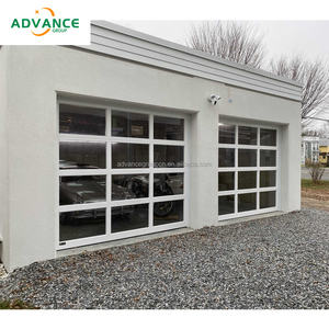 Nouvelle <span class=keywords><strong>porte</strong></span> <span class=keywords><strong>de</strong></span> <span class=keywords><strong>garage</strong></span> en verre isolée électrique en aluminium <span class=keywords><strong>de</strong></span> style ferme noire 16x7 - Product Image 2