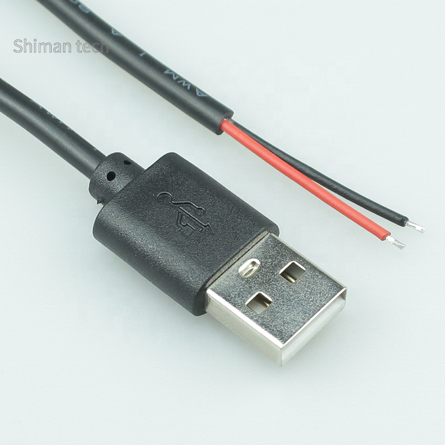 Customized USB 2.0 Cable to Pigtail Wire End Open with Tinned Cable