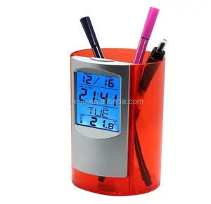 创意花式铅笔形状多功能定制LOGO台历钟