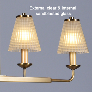 Lámpara de Araña Moderna de Lujo para Comedor, de Acero Inoxidable Dorado y Cristal, con 5 Luces Lineales, para Isla de Cocina o Restaurante - Product Image 6