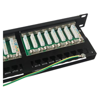 Panel Patch FTP Berlapis Emas 48-Port Cat6 RJ45 1U 19 Inci yang Dapat Disesuaikan untuk Sistem Kabel Jaringan, Suku Cadang Telekomunikasi