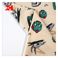 Crâne Et Cactus En Satin Stretch Spandex Coton Tissu Imprimé Pour Matériel De Couture Bricolage Robe Tissu